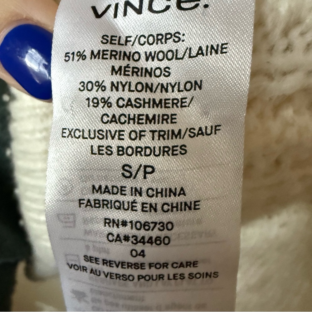 VINCE Cable-knit Wool-blend Tunic Sweater In White - Picture 5 of 6